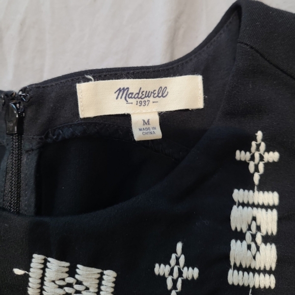 Madewell 1937 Stitch Frame Womens SZ Med. Ponte Knit Embroidered Tank - Picture 2 of 10